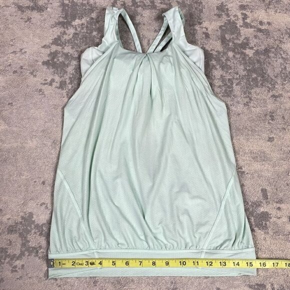 Lululemon Nouveau Limits Tank Top Sports Bra Sea Mist Teal Aqua Mint Yoga Sz 4 - Picture 7 of 13